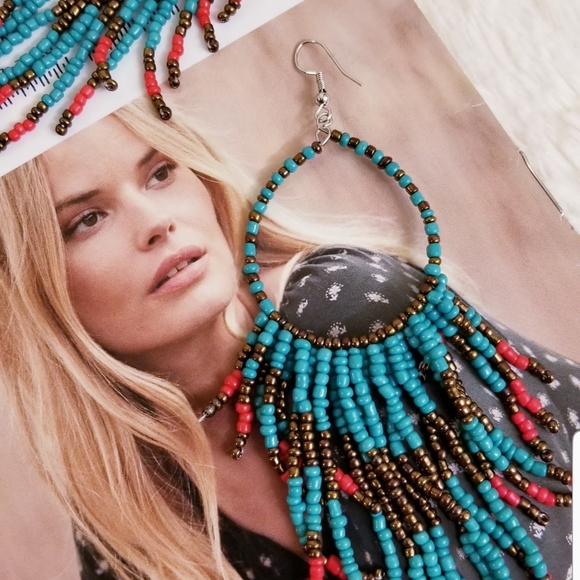 Bohemian Beads Tassel Earrings - Picture 8 of 11